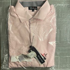 Light Pink Galaxy by Harvic Dress Shirt Small Slim Fit